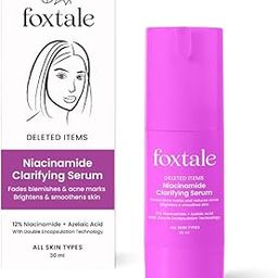 Foxtale 12% Niacinamide Face Serum with Azelaic Acid for Oil Control & Brightening | Reduces Acne, Blemishes & Acne Marks | Brightens & Smoothens Skin | Face Serum for Women & Men | 30 ml-50