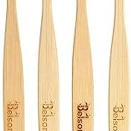 BELSORR All Natural Bamboo Manual Toothbrush Soft With Tongue Cleaner And Bees Wax Coating Adult(Pack Of Four)-17
