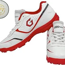gowin Academy White/Red Cricket Shoes Size-5 with TR-777-W Cricket Leather Ball Alum Tanned White-picture-2