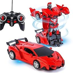 URM® Remote Control Robot 2 in 1 Deformation Car Toy for Kids with Light for Kids Chargeable Remote Control 1:18 Scale-image-81