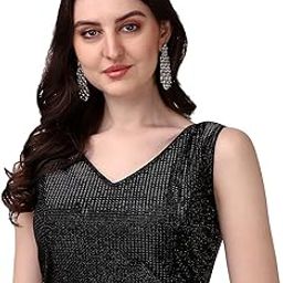 Womens V Neck Sleeveless Saree Blouse(GK Bonding)-33