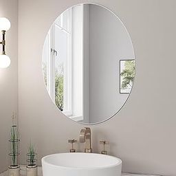 SUNBIRD Self Adhesive Oval Mirror Sheet Frameless 30cm X 20cm Acrylic Unbreakable Mirror Wall Sticker Flexible Mirror Decorative Wall Mirror for Bathroom Living Room Entrance-image-85