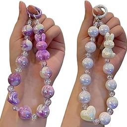 Bag Charms, Rabbit Phone Charm Key Chain for Girls Perfect for Phone Cases Lanyards Key chains Wristlets Wallets Cameras Smartphone Cases Charms Accessories for Women-37