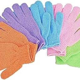 Molly Minx Double Sided Exfoliating Gloves Body Scrubber,2 Pairs Scrubbing Glove Bath Mitts Scrubs for Shower, Body Spa Massage Dead Skin Cell Remover, for Men,Women and Children-image-32