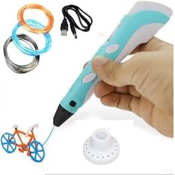 3D Printing Pen for Kids, LED Display, PLA Filament Compatible, USB Powered Drawing Tool Set, Turquoise-18