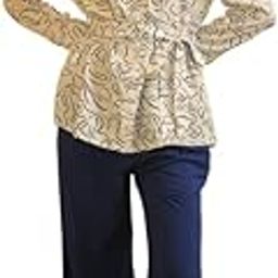 White Shirt Collar Viscose Rayon Shirt Printed Co-ords Set for Women-image-61