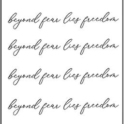 Simply Inked "Beyond fear lies freedom" Temporary Tattoo, Quotes Tattoo Design for Girls Boys Men Women waterproof Sticker Size: 2.5 X 4 inch 1pc. l Black l 2g-image-85