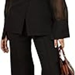 Women's Stylish Black Co-Ord Set | Sheer Full Sleeve Top with Flared Trousers | Solid Color | Slip-On Closure | Top and Pant Set | Elegant Party, Travel & Office Wear-picture-6