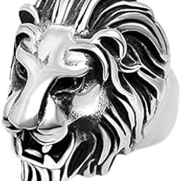 Original Stainless Steel King Lion Ring for Men and Boys Lion Head Ring-image-0