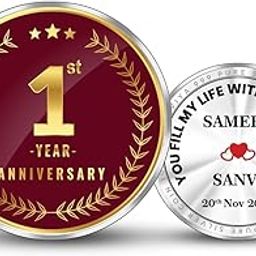 BIS Hallmarked Personalized 1st Anniversary Gift 999 Pure Silver Coin (10g, 20g, 50g, 100g) - First Year Celebration - Gift for Wife - Husband - Friends - With Certificate-image-44