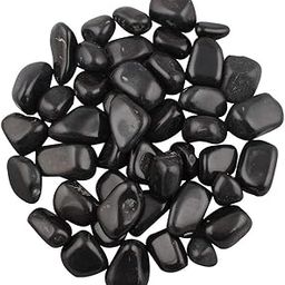 Chibro White Pebbles for Decoration - Pebbles for Plants Pots - Pebbles for Garden, Table and Home Decor, Vase Fillers (4.9 Kgs, Black Stone)-image-92