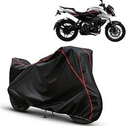 NG AUTO Front Water Resistant Bike Cover for Bajaj Pulsar NS 200 with All Weather Protection Bike Body Cover (Black with Red Piping)-image-40