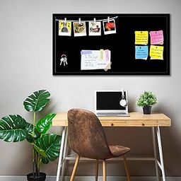ArtzFolio Greys Family Black Colour | Bulletin Board Notice Pin Board | Vision Soft Board Combo with Thumb Push Pins & Sticky Notes | Black Frame | 36 x 18 inch (91 x 46 cms)-7