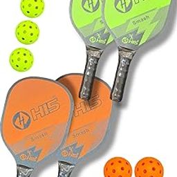 Premium Wooden Pickle Racket Set of 2 Pair with 8 Balls and 2 Racket Bags | Lightweight Durable Paddle | Comfortable Grip for Indoor & Outdoor Pickleball, Tennis, Badminton, etc_BSM_14-image-96