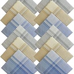 Men's 100% Cotton Premium Handkerchiefs/Hankies (Light Color Checks_48CM X 48CM)-image-88