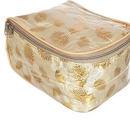 kuber industries Laminated Jewellery Organiser With 10 Transparent Pouch (Gold)-picture-15