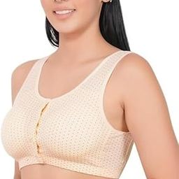 Women's Seamless Removable Padded Polka Dot Print with Front 4 Button Open Nursing/Breastfeeding/Maternity Bra-image-69