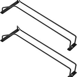 Modern Wine Glass Rack Under Cabinet Black, Metal Wine Glass Holder, Stemware Rack Under Shelf, Wine Glasses Storage Hanger, 35.5cm (Set of 2) (2)-image-12