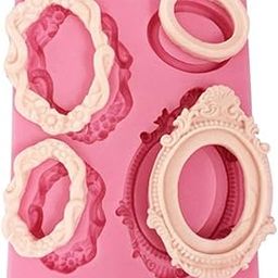 FirstTry Square Photo Frame Fondant Mold I European Pattern Vintage Mirror Frames Silicone Lace Mould I for DIY Handmade Cake Decorating Cupcake Topper Chocolate Polymer Clay Sugar Craft - 4 Cavity-image-32