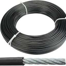 H S Gym Wire Rope, Material PU (Polyurethane) Coated Black Color Cable Inside Steel, Available in 6 MM Thickness 10 Meter-26
