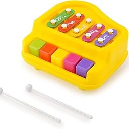 Arabiz Non Electronic Premium & Non-Toxic 2 in 1 Big Musical Piano and Xylophone Toy with Colorful Keys & 2 Mallets for Babies/Girls/Boys/Kids/Gifts (Battery Not Required) Samll Size (Yellow)-image-81