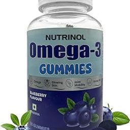 Knoll Healthcare Nutrinol Organics Vegan Omega-3 Gummies Flaxseed (145mg) Healthy Bones, Hair & Skin| Glwing Skin| Joint| Strong Hair| Veg Soft Gummies for Women & Men (Blueberry Flavour) 30 Gummies-74