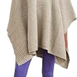 Women Rachelle Multicoloured Poncho (Beige_Free Size)-7