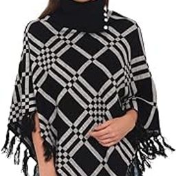 Women Checkered Ponchos-image-86