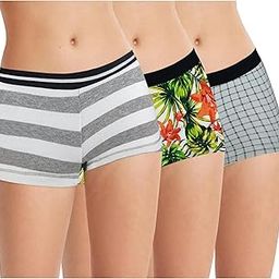 Women's Boyshort Underwear Cotton Bloomer Briefs Hipster Boy Leg Panties Combo (Prints & Colours May Vary)-picture-14