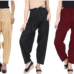 Women's Cotton Patiala Salwar (Pants) for Women Combo Pack of 3 (Three) Free Size-image-39