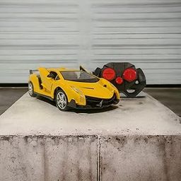 WizToy High Speed Remote Control Car (3 Month Warranty)| RC Car with USB Rechargeable Battery, Kids Toy Car for Ages 3-10 Years (Yellow)-image-2