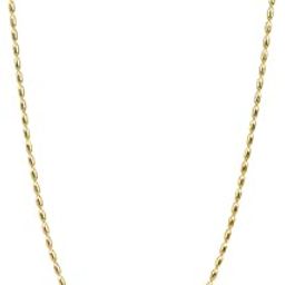 18K Gold Plated Waterproof Anti-Tarnish Minimal Rice Bead Chain Necklace |Gift for Women and Girls-image-2