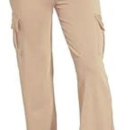 Women's High Waist Trouser Track Pant with Side Pocket Cargo Pant Parallel Leg for Casual Office Work wear (Rox 1)-image-26