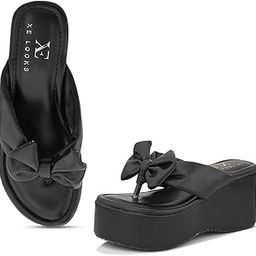 Comfortable Women's Platform Wedge Slippers –Elegant Bow Design with Cushioned Sole and Slip-On Style for Girls & Womens-image-14