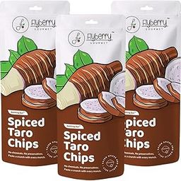 Flyberry Gourmet Spiced Taro Chips, 150g (Pack of 3x50g) | Less than 5% oil | No Palm Oil & Preservatives | Healthy Snacks-image-68