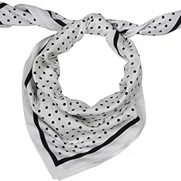 calixto Luxury Silk Square Scarf for Women – White with Black Polka Dots, Elegant Neck & Head Scarf, Lightweight Fashion Accessory for All Seasons-picture-10
