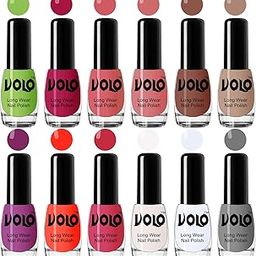 Volo Boss of Gloss Nail Polishes Set of 12 Pcs Infinite Collection(Green, Magenta, Peach, Candy, Nude, Nude, Plum, Coral, Pink, White, Top Coat, Grey) 60 ML-81