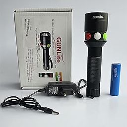 Gunlite Flag LED Flashlight, Tri-Color Signal Torch, Rechargeable with Charger - Black-picture-41