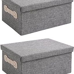 HOKIPO Organisers Storage Box with Lid, Grey, Pack of 2, Medium (AR-5327-GRY-M*2)-16