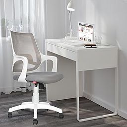 ROSE® Mono | 3-Years Warranty Included | Mesh Mid-Back Ergonomic Office Chair | Revolving Study & Work from Home Chair (White & Grey)-17