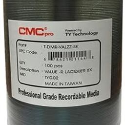 Cmc Pro/Taiyo Yuden DVD-R4.7GB/120MIN Valueline 8X/16X Silver Thermal Lacquer Clear Hub Surface 100pcs Bulk Clear Wrap-image-56
