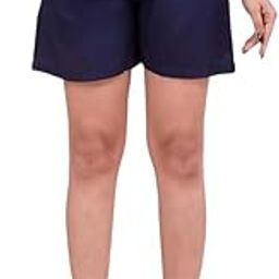 Women's Pure Cotton Regular Relaxed Fit Solid Print Design Thigh Length Casual Summer Running Yoga Gym Night Wear Shorts Elastic Waistband & Adjustable Drawstring with Pocket-picture-17