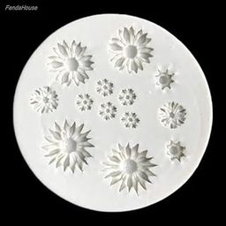 Vedini 13 Cavity Flower Fondant Cake Molds, Daisy Flower,Candy Silicone Molds 201-image-7