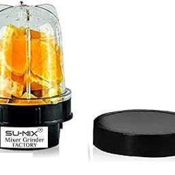 Small Bullet Jar for Mixer Grinder Set of 1 (350 ML) ABS Transparent Plastic Mixer Juicer Jar, Black- NMGF27-picture-26
