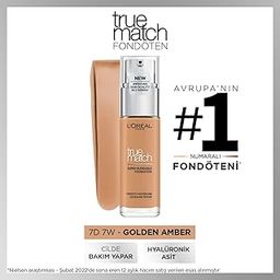 L'OREAL PARIS True Match Super Blendable Liquid Foundation With Matte, Natural Finish (Golden Amber 7D7W, 30Ml) Matte & Natural Finish - Full, Oily-image-8