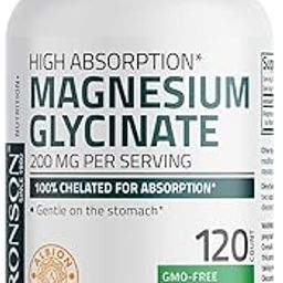 Magnesium Glycinate 200 MG per Serving 100% Chelated for High Absorption, Gentle On Stomach, Non-GMO, 120 Vegetarian Capsules-image-11