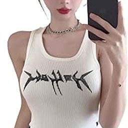 Women's Stretchable Casual Knit Sleeveless Printed Cami Vest Tank Crop Top DN699-image-74