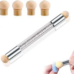 NAILWIND Nail Sponges for Ombre, Nail Art Sponge, Nail Art Tool Pen Dual Head Nail Sponge Brush Picking Dotting Gradient Ombre Nail Pen Brush with 4 Replacement Heads-44