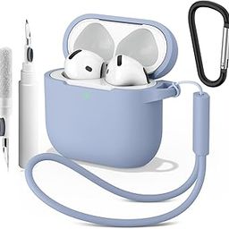Meliya Case for AirPods 4 (2024), Wireless Charging, Powerful Drop Protection, Tough Magnetic Cover with Cleaning Pen for Apple AirPods 4th Generation- Blue-image-99