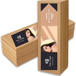 Tom & Gee Plain Waxing Strips - Without Wax for Leg-Women (3" X 9", Beige Color),140 Count-14